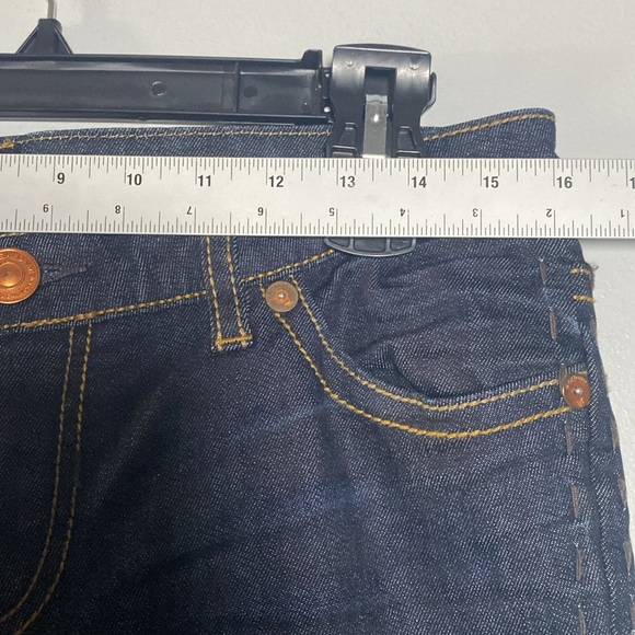 MEK Avalon Cigarette Jeans NWT Women's 29 Dark Blue Denim Embroidered Low Rise - Picture 14 of 17